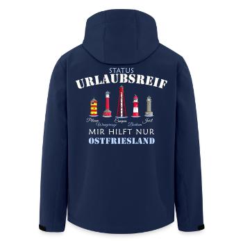 Ostfriesland Urlaubsreif, deutsche Nordsee - Recycelte Männer Softshell-Jacke von Stanley/Stella - Navy - Hinten - AI Model Male 185 light (185cm)