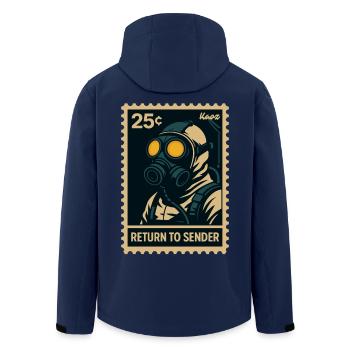 Return to Sender Gasmaske - Recycelte Männer Softshell-Jacke von Stanley/Stella - Navy - Hinten - AI Model Male 185 light (185cm)