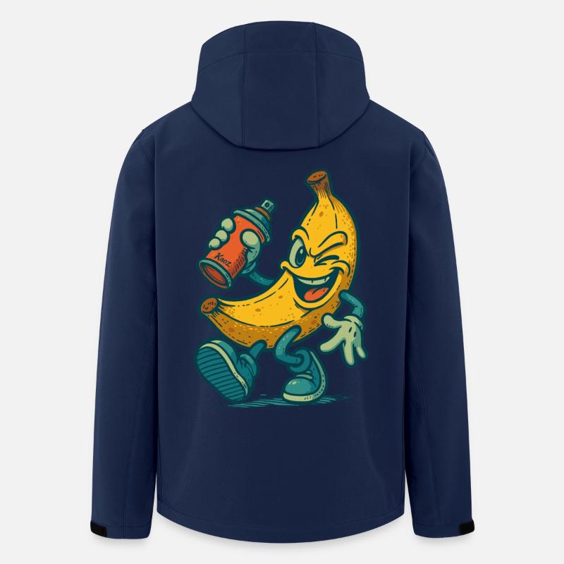 Freche Banane mit Spraydose - Recycelte Männer Softshell-Jacke von Stanley/Stella - Navy