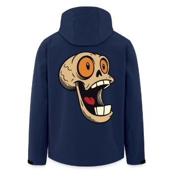 Laughing skull with big eyes - Men’s Recycled Softshell Jacket by Stanley/Stella - navy - Back - AI Model Male 185 light (185cm)
