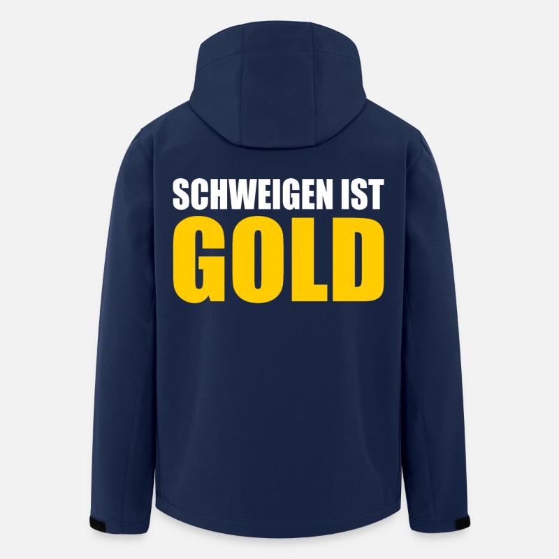 schweigen ist gold - Recycelte Männer Softshell-Jacke von Stanley/Stella - Navy