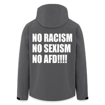no racism no sexism no afd - Men’s Recycled Softshell Jacket by Stanley/Stella - anthracite - Back - AI Model Male 185 light (185cm)