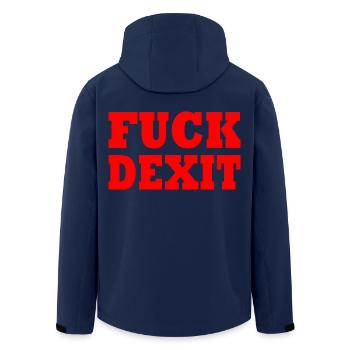 Fuck dexit - Men’s Recycled Softshell Jacket by Stanley/Stella - navy - Back - AI Model Male 185 light (185cm)