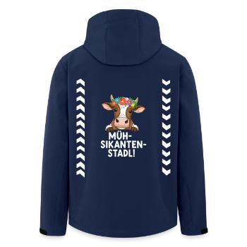 Müh-Sikanten-Stadl - Men’s Recycled Softshell Jacket by Stanley/Stella - navy - Back - AI Model Male 185 light (185cm)