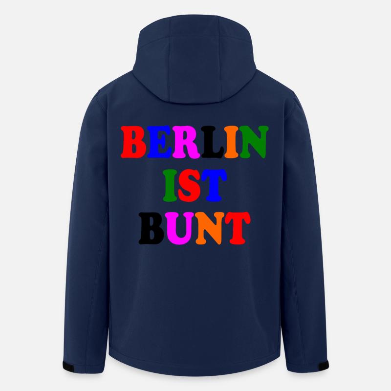 Berlin ist bunt - Recycelte Männer Softshell-Jacke von Stanley/Stella - Navy