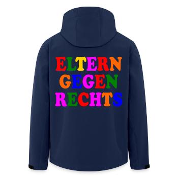 Eltern gegen rechts - Recycelte Männer Softshell-Jacke von Stanley/Stella - Navy - Hinten - AI Model Male 185 light (185cm)