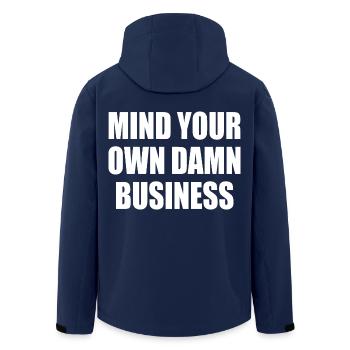 mind your own damn business - Recycelte Männer Softshell-Jacke von Stanley/Stella - Navy - Hinten - AI Model Male 185 light (185cm)