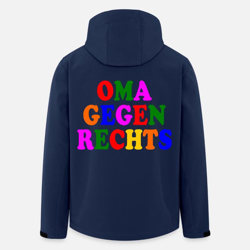 Oma gegen rechts - Recycelte Männer Softshell-Jacke von Stanley/Stella - Navy