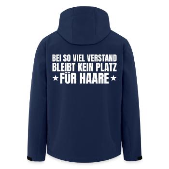 Glatze Spruch Kein Platz für Haare - Recycelte Männer Softshell-Jacke von Stanley/Stella - Navy - Hinten - AI Model Male 185 light (185cm)