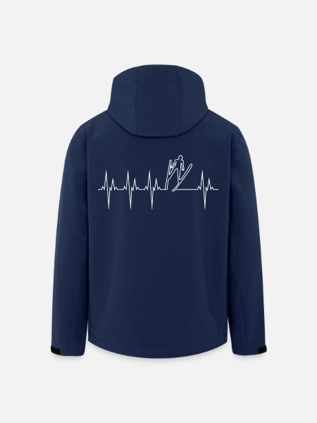 Skispringen Elektrokardiogramm EKG Skispringen - Recycelte Männer Softshell-Jacke von Stanley/Stella - Navy