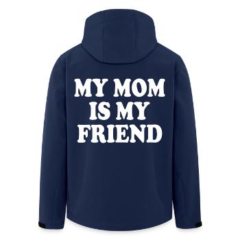 my mom is my friend - Men’s Recycled Softshell Jacket by Stanley/Stella - navy - Back - AI Model Male 185 light (185cm)