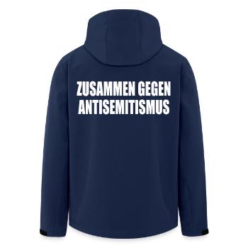 zusammen gegen antisemitismus - Recycelte Männer Softshell-Jacke von Stanley/Stella - Navy - Hinten - AI Model Male 185 light (185cm)