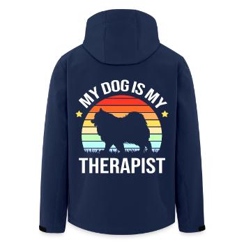 Therapy dog - Men’s Recycled Softshell Jacket by Stanley/Stella - navy - Back - AI Model Male 185 light (185cm)