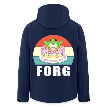 Frosch Laubfrosch - Recycelte Männer Softshell-Jacke von Stanley/Stella - Navy - Hinten - AI Model Male 185 light (185cm)