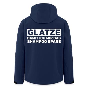 Glatze Damit Ich mir das Shampoo spare - Recycelte Männer Softshell-Jacke von Stanley/Stella - Navy - Hinten - AI Model Male 185 light (185cm)