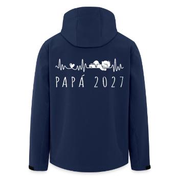 Futuro Papá 2027 Latido del Corazón Embarazo - Recycelte Männer Softshell-Jacke von Stanley/Stella - Navy - Hinten - AI Model Male 185 light (185cm)