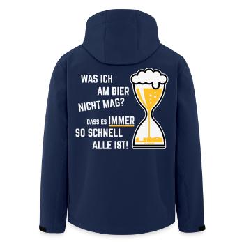 Was Ich Am Bier Nicht Mag? (Sanduhr Bieruhr / 3C) - Recycelte Männer Softshell-Jacke von Stanley/Stella - Navy - Hinten - AI Model Male 185 light (185cm)
