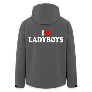 I love ladyboys - Veste softshell homme en polyester recyclé Stanley/Stella - charbon - Dos - AI Model Male 185 light (185cm)