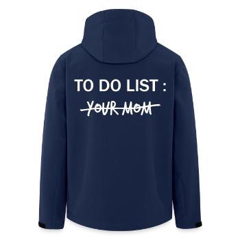 TO DO LIST: Your Mom  - Recycelte Männer Softshell-Jacke von Stanley/Stella - Navy - Hinten - AI Model Male 185 light (185cm)