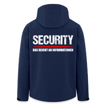 Security Türsteher Spruch - Recycelte Männer Softshell-Jacke von Stanley/Stella - Navy - Hinten - AI Model Male 185 light (185cm)