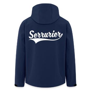 Schlosser - Recycelte Männer Softshell-Jacke von Stanley/Stella - Navy - Hinten - AI Model Male 185 light (185cm)