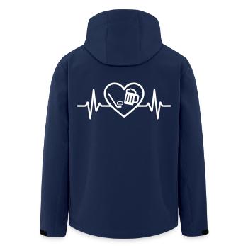 Heart Hockey Bier - Recycelte Männer Softshell-Jacke von Stanley/Stella - Navy - Hinten - AI Model Male 185 light (185cm)