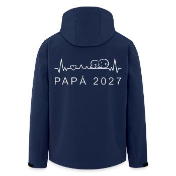 Futuro Papá 2027 Ritmo Cardiaco Anuncio Embarazo - Recycelte Männer Softshell-Jacke von Stanley/Stella - Navy - Hinten - AI Model Male 185 light (185cm)