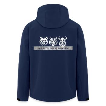 Bär Tiger Mann – Lustiger Bart Spruch Geschenk - Recycelte Männer Softshell-Jacke von Stanley/Stella - Navy - Hinten - AI Model Male 185 light (185cm)