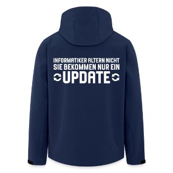 Informatiker altern nicht Programmierer - Recycelte Männer Softshell-Jacke von Stanley/Stella - Navy - Hinten - AI Model Male 185 light (185cm)