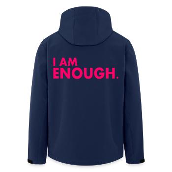 I am enough - Men’s Recycled Softshell Jacket by Stanley/Stella - navy - Back - AI Model Male 185 light (185cm)