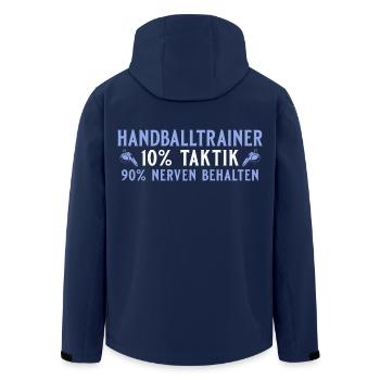Handballtrainer 10% Taktik 90% Nerven behalten - Recycelte Männer Softshell-Jacke von Stanley/Stella - Navy - Hinten - AI Model Male 185 light (185cm)