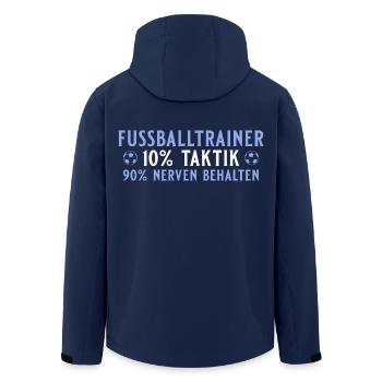 Fußballtrainer 10% Taktik 90% Nerven behalten - Recycelte Männer Softshell-Jacke von Stanley/Stella - Navy - Hinten - AI Model Male 185 light (185cm)