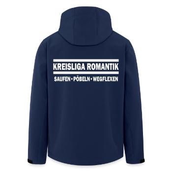 Kreisliga Romantik - Recycelte Männer Softshell-Jacke von Stanley/Stella - Navy - Hinten - AI Model Male 185 light (185cm)