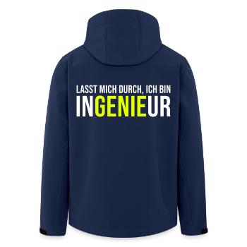 Genie Ingenieur - Recycelte Männer Softshell-Jacke von Stanley/Stella - Navy - Hinten - AI Model Male 185 light (185cm)