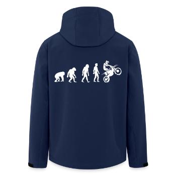 Entwicklung zum Motorradfahrer - Recycelte Männer Softshell-Jacke von Stanley/Stella - Navy - Hinten - AI Model Male 185 light (185cm)