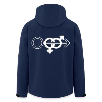 cuckold wife sharing symbol - Men’s Recycled Softshell Jacket by Stanley/Stella - navy - Back - AI Model Male 185 light (185cm)