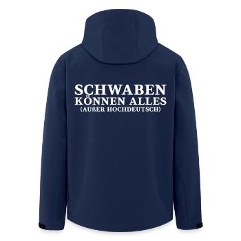 Schwaben können alles außer Hochdeutsch - Recycelte Männer Softshell-Jacke von Stanley/Stella - Navy - Hinten - AI Model Male 185 light (185cm)