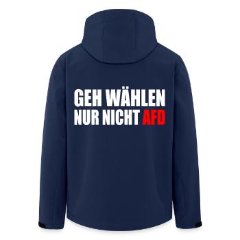 geh wählen nur nicht afd - Recycelte Männer Softshell-Jacke von Stanley/Stella - Navy - Hinten - AI Model Male 185 light (185cm)