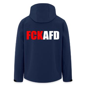 Fck afd - Recycelte Männer Softshell-Jacke von Stanley/Stella - Navy - Hinten - AI Model Male 185 light (185cm)