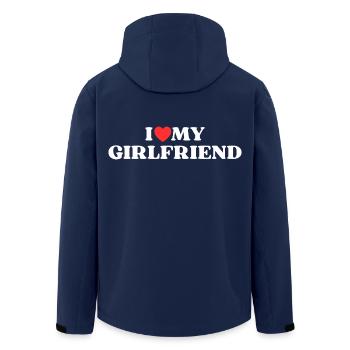 I love my girlfriend - Recycelte Männer Softshell-Jacke von Stanley/Stella - Navy - Hinten - AI Model Male 185 light (185cm)