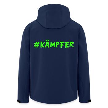 Kämpfer - neongrün - Glücksbringer - Recycelte Männer Softshell-Jacke von Stanley/Stella - Navy - Hinten - AI Model Male 185 light (185cm)