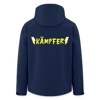 Kämpfer - neongelb - Recycelte Männer Softshell-Jacke von Stanley/Stella - Navy - Hinten - AI Model Male 185 light (185cm)