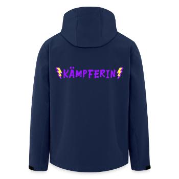 Kämpferin - Glücksbringer - positive Vibes - Recycelte Männer Softshell-Jacke von Stanley/Stella - Navy - Hinten - AI Model Male 185 light (185cm)