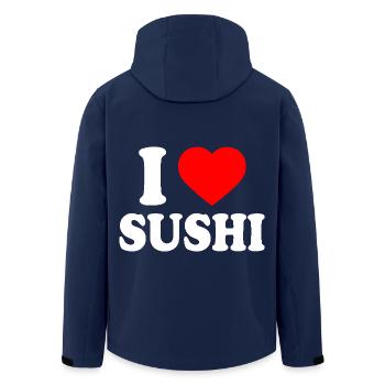 I love sushi - Recycelte Männer Softshell-Jacke von Stanley/Stella - Navy - Hinten - AI Model Male 185 light (185cm)