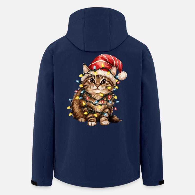 Weihnachts Katze - Recycelte Männer Softshell-Jacke von Stanley/Stella - Navy