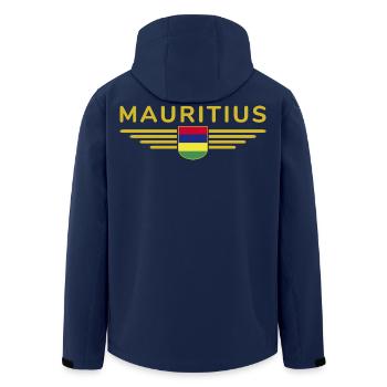Mauritius T-Shirt – Insel-Fans & Liebhaber - Recycelte Männer Softshell-Jacke von Stanley/Stella - Navy - Hinten - AI Model Male 185 light (185cm)