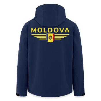 T-shirt Moldavie – Fier de la Moldavie - Veste softshell homme en polyester recyclé Stanley/Stella - marine - Dos - AI Model Male 185 light (185cm)