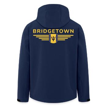 T-shirt Bridgetown : Ambiance des Caraïbes - Veste softshell homme en polyester recyclé Stanley/Stella - marine - Dos - AI Model Male 185 light (185cm)