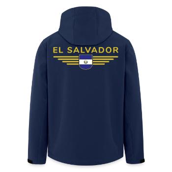 El Salvador T-Shirt Design - Recycelte Männer Softshell-Jacke von Stanley/Stella - Navy - Hinten - AI Model Male 185 light (185cm)