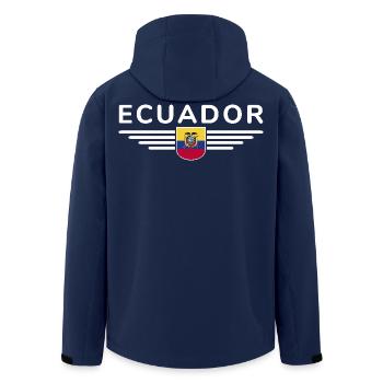 Ecuador Fans T-Shirt Design - Men’s Recycled Softshell Jacket by Stanley/Stella - navy - Back - AI Model Male 185 light (185cm)